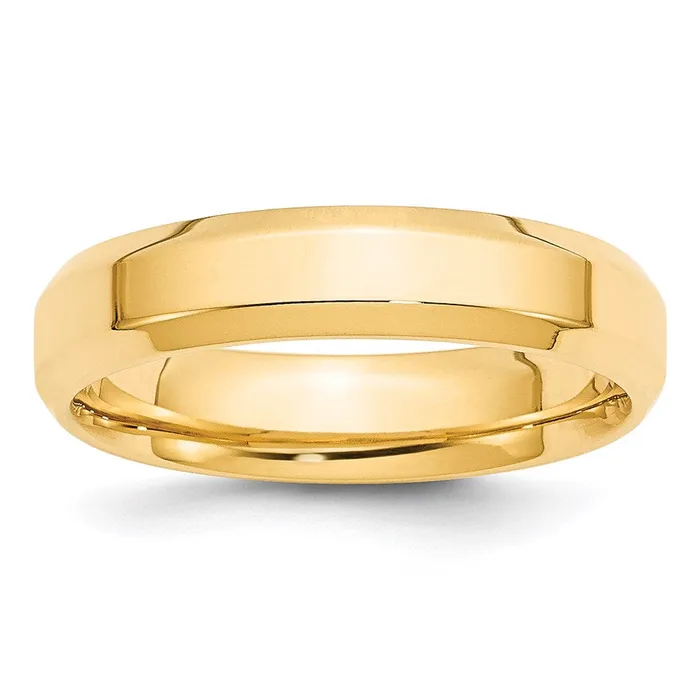 Solid 10K Yellow Gold 5mm Bevel Edge Comfort Fit MensWomens Wedding Band Ring Size 65 Goldia Rings Solid 10K Yellow Gold 5mm Bevel Edge Comfort Fit MensWomens Wedding Band Ring Size 65 Goldia Rings