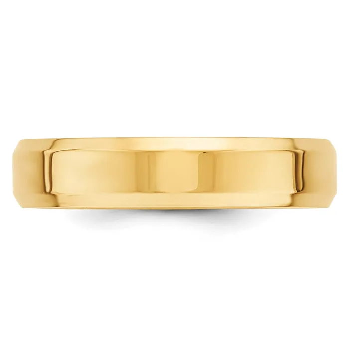 Solid 10K Yellow Gold 5mm Bevel Edge Comfort Fit MensWomens Wedding Band Ring Size 65 Goldia Rings Solid 10K Yellow Gold 5mm Bevel Edge Comfort Fit MensWomens Wedding Band Ring Size 65 Goldia Rings