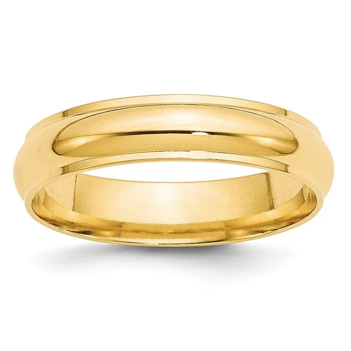 Solid 10K Yellow Gold 5mm Half Round with Edge MensWomens Wedding Band Ring Size 7 Goldia Rings Solid 10K Yellow Gold 5mm Half Round with Edge MensWomens Wedding Band Ring Size 7 Goldia Rings