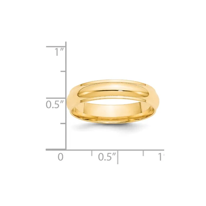 Solid 10K Yellow Gold 5mm Half Round with Edge MensWomens Wedding Band Ring Size 7 Goldia Rings Solid 10K Yellow Gold 5mm Half Round with Edge MensWomens Wedding Band Ring Size 7 Goldia Rings