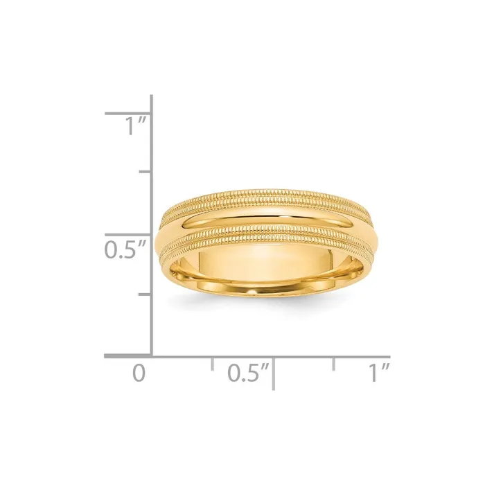 Solid 10K Yellow Gold 6mm Double Milgrain Comfort Fit MensWomens Wedding Band Ring Size 115 Goldia Rings Solid 10K Yellow Gold 6mm Double Milgrain Comfort Fit MensWomens Wedding Band Ring Size 115 Goldia Rings