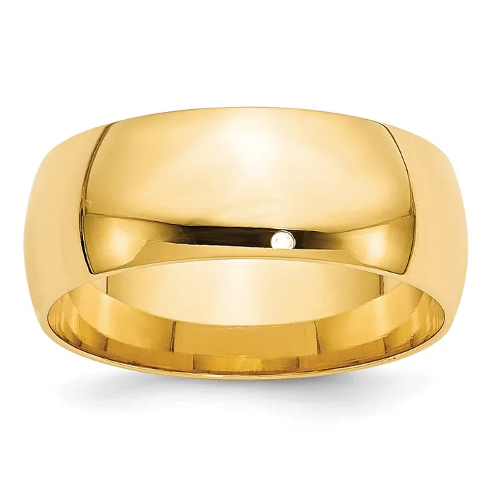 Solid 10K Yellow Gold 8mm Light Weight Comfort Fit MensWomens Wedding Band Ring Size 12 Goldia Rings