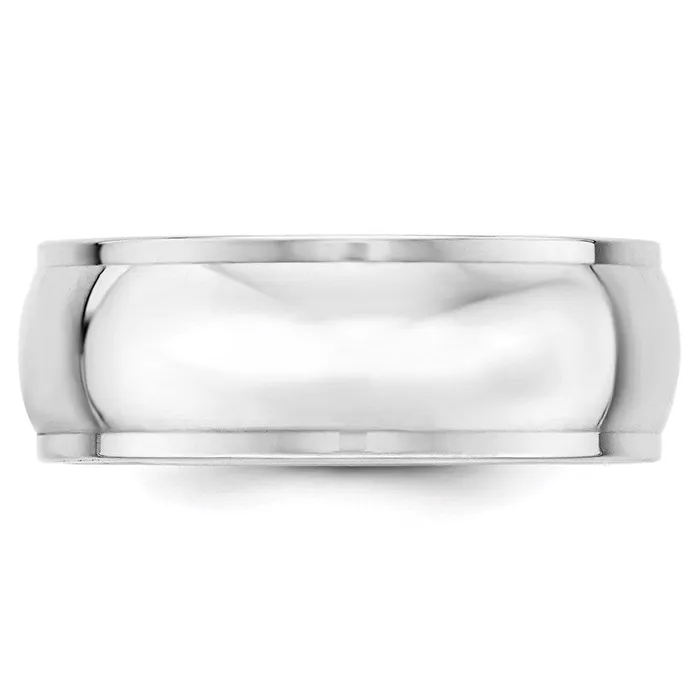 Solid 14K White Gold 8mm Half Round with Edge MensWomens Wedding Band Ring Size 13 Goldia Rings Solid 14K White Gold 8mm Half Round with Edge MensWomens Wedding Band Ring Size 13 Goldia Rings