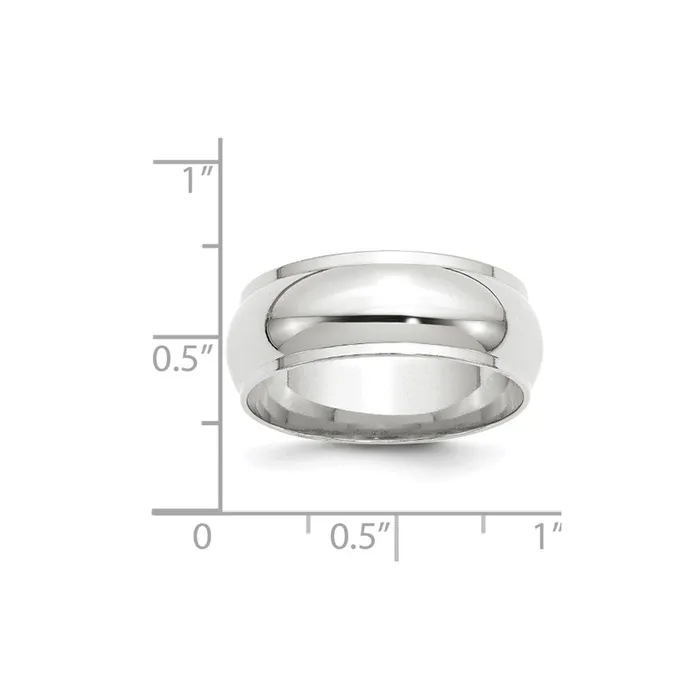 Solid 14K White Gold 8mm Half Round with Edge MensWomens Wedding Band Ring Size 13 Goldia Rings Solid 14K White Gold 8mm Half Round with Edge MensWomens Wedding Band Ring Size 13 Goldia Rings