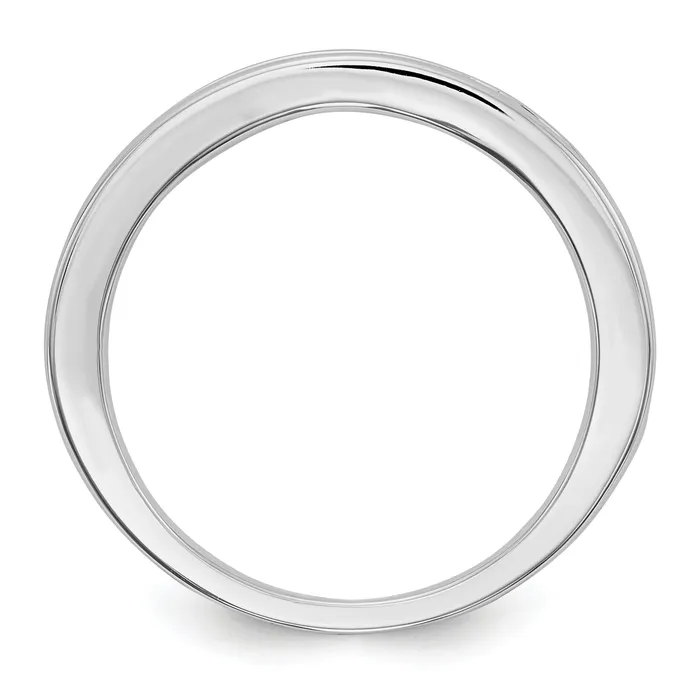 Solid 14k White Gold Simulated Sapphire Band Goldia Rings