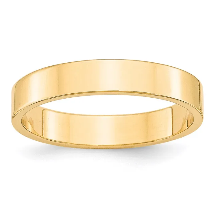 Solid 14K Yellow Gold 4mm Light Weight Flat MensWomens Wedding Band Ring Size 105 Goldia Rings Solid 14K Yellow Gold 4mm Light Weight Flat MensWomens Wedding Band Ring Size 105 Goldia Rings