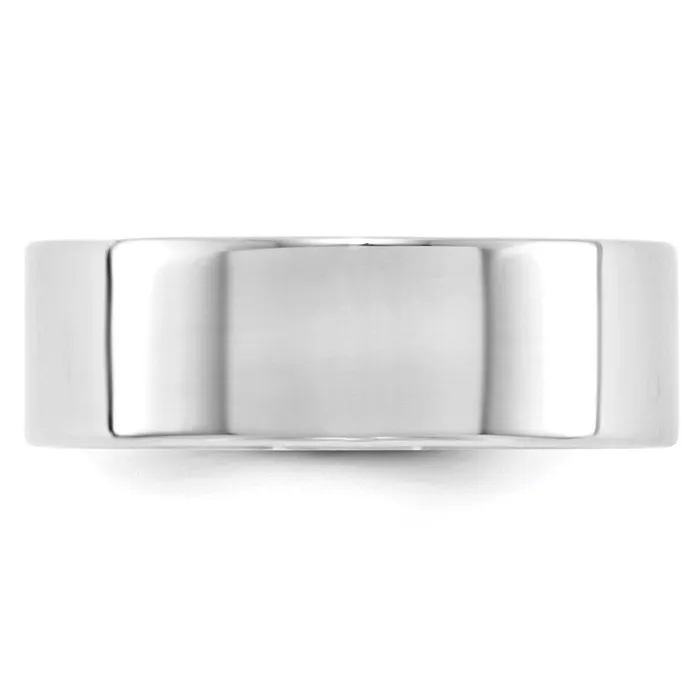 Solid 18K White Gold 7mm Light Weight Flat MensWomens Wedding Band Ring Size 95 Goldia Rings Solid 18K White Gold 7mm Light Weight Flat MensWomens Wedding Band Ring Size 95 Goldia Rings