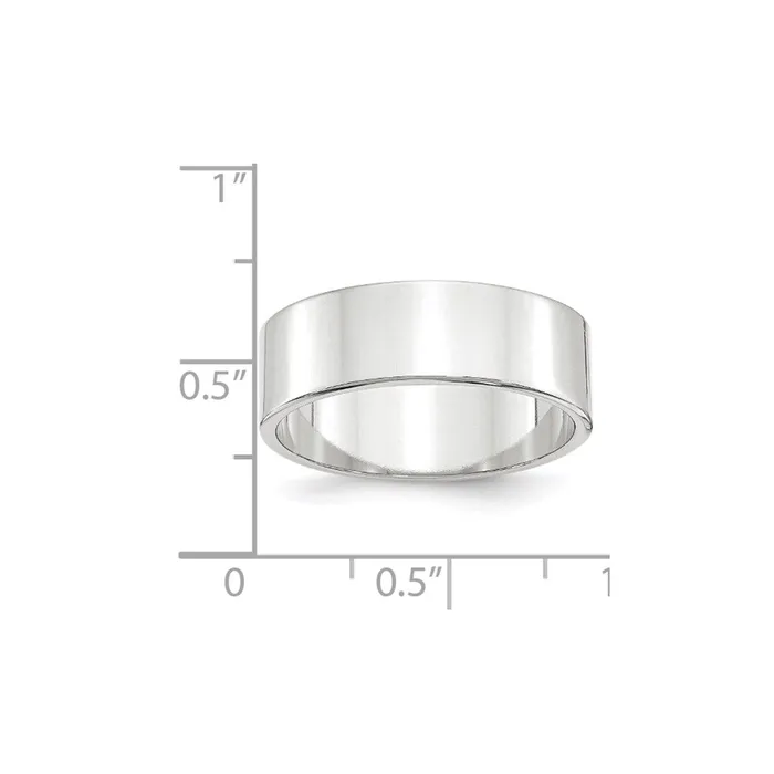 Solid 18K White Gold 7mm Light Weight Flat MensWomens Wedding Band Ring Size 95 Goldia Rings Solid 18K White Gold 7mm Light Weight Flat MensWomens Wedding Band Ring Size 95 Goldia Rings