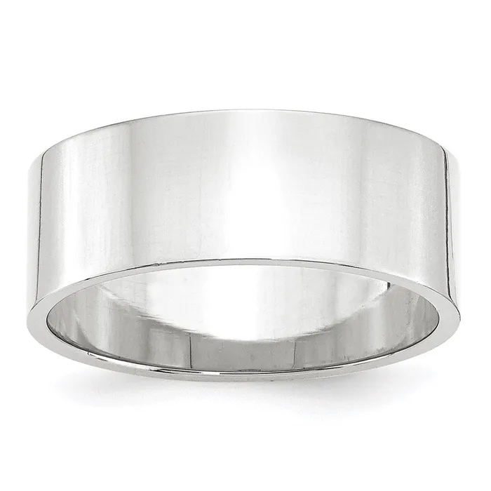 Solid 18K White Gold 8mm Light Weight Flat MensWomens Wedding Band Ring Size 115 Goldia Rings Solid 18K White Gold 8mm Light Weight Flat MensWomens Wedding Band Ring Size 115 Goldia Rings