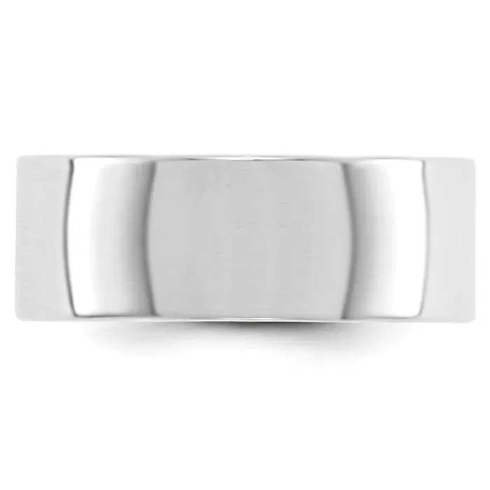 Solid 18K White Gold 8mm Light Weight Flat MensWomens Wedding Band Ring Size 115 Goldia Rings Solid 18K White Gold 8mm Light Weight Flat MensWomens Wedding Band Ring Size 115 Goldia Rings