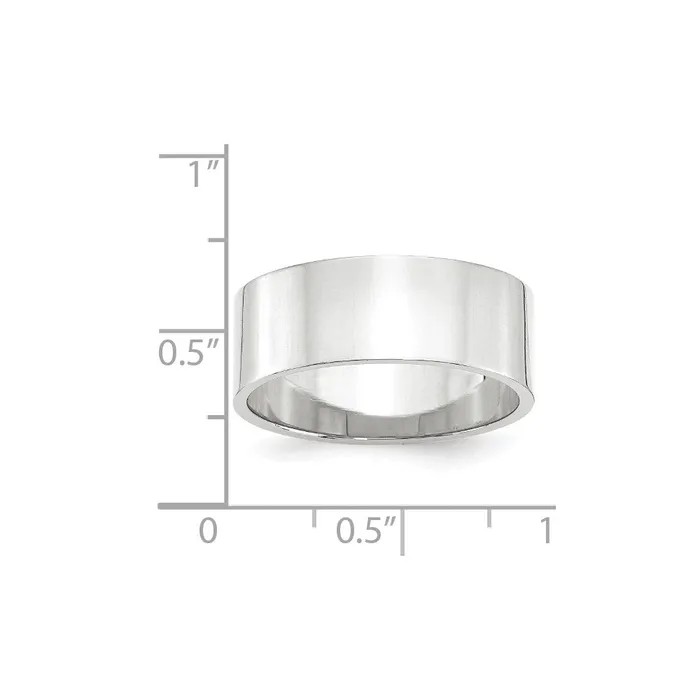 Solid 18K White Gold 8mm Light Weight Flat MensWomens Wedding Band Ring Size 115 Goldia Rings Solid 18K White Gold 8mm Light Weight Flat MensWomens Wedding Band Ring Size 115 Goldia Rings
