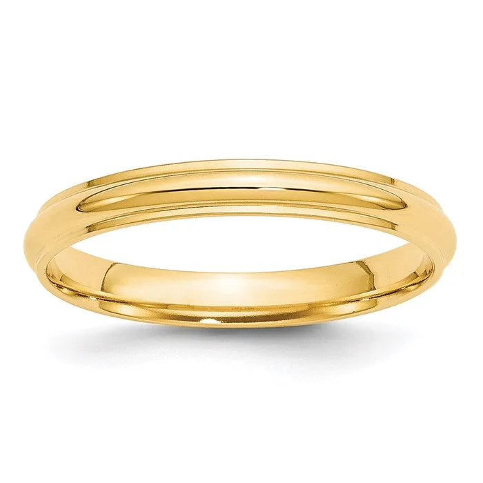 Solid 18K Yellow Gold 3mm Half Round with Edge MensWomens Wedding Band Ring Size 85 Goldia Rings Solid 18K Yellow Gold 3mm Half Round with Edge MensWomens Wedding Band Ring Size 85 Goldia Rings