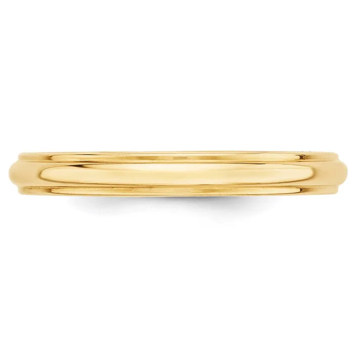 Solid 18K Yellow Gold 3mm Half Round with Edge MensWomens Wedding Band Ring Size 85 Goldia Rings Solid 18K Yellow Gold 3mm Half Round with Edge MensWomens Wedding Band Ring Size 85 Goldia Rings