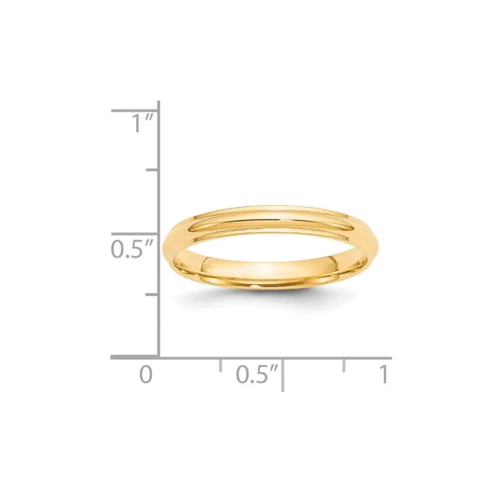 Solid 18K Yellow Gold 3mm Half Round with Edge MensWomens Wedding Band Ring Size 85 Goldia Rings Solid 18K Yellow Gold 3mm Half Round with Edge MensWomens Wedding Band Ring Size 85 Goldia Rings