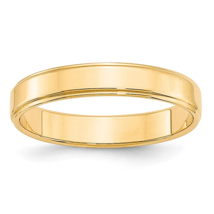 Solid 18K Yellow Gold 4mm Flat with Step Edge MensWomens Wedding Band Ring Size 13 Goldia Rings Solid 18K Yellow Gold 4mm Flat with Step Edge MensWomens Wedding Band Ring Size 13 Goldia Rings