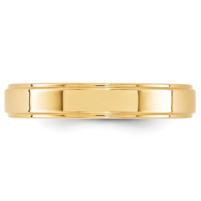 Solid 18K Yellow Gold 4mm Flat with Step Edge MensWomens Wedding Band Ring Size 13 Goldia Rings Solid 18K Yellow Gold 4mm Flat with Step Edge MensWomens Wedding Band Ring Size 13 Goldia Rings