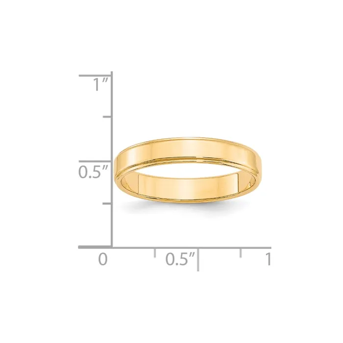 Solid 18K Yellow Gold 4mm Flat with Step Edge MensWomens Wedding Band Ring Size 13 Goldia Rings Solid 18K Yellow Gold 4mm Flat with Step Edge MensWomens Wedding Band Ring Size 13 Goldia Rings
