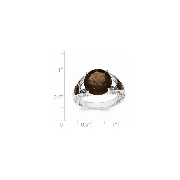 Sterling Silver Smoky Quartz Ring Goldia Rings