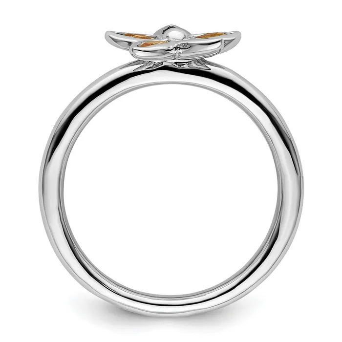 Sterling Silver Stackable Expressions Citrine Flower Ring Goldia Rings