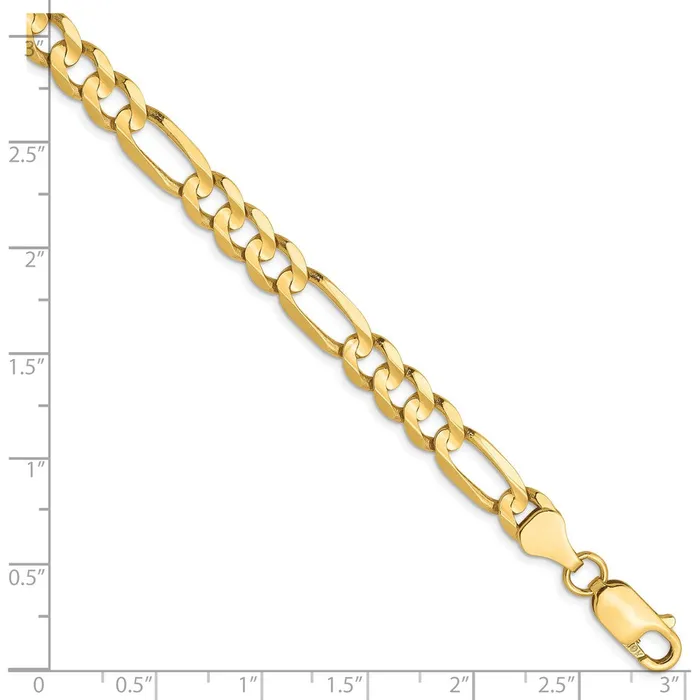 10K 6mm Concave Figaro Bracelet TreasureFineJewelers Bracelets
