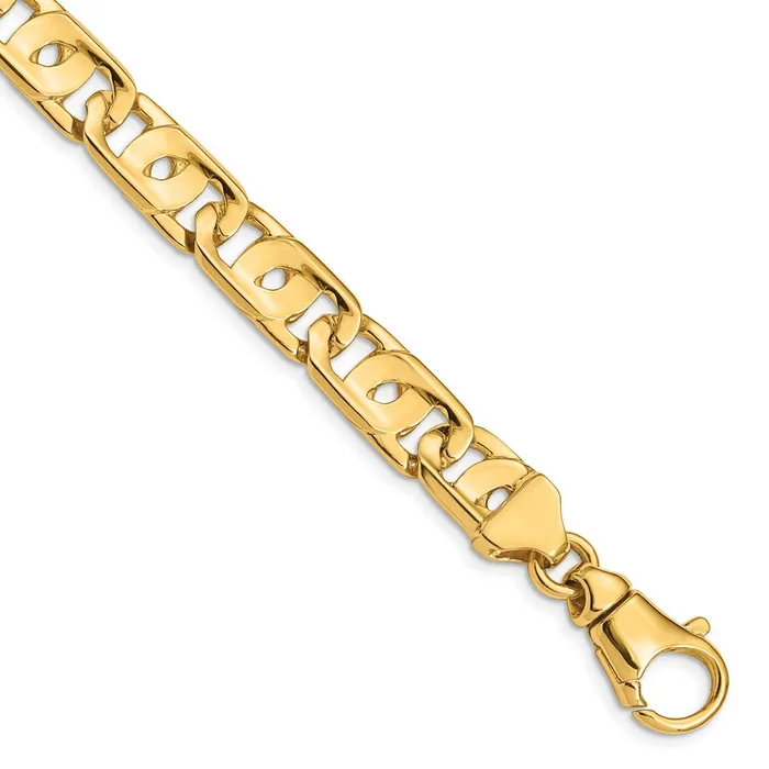 14K 85 inch 10mm Hand Polished Fancy Link with Fancy Lobster Clasp Bracelet TreasureFineJewelers Bracelets 14K 85 inch 10mm Hand Polished Fancy Link with Fancy Lobster Clasp Bracelet TreasureFineJewelers Bracelets