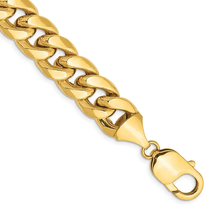 14K 8 inch 11mm SemiSolid Miami Cuban with Lobster Clasp Bracelet TreasureFineJewelers Bracelets 14K 8 inch 11mm SemiSolid Miami Cuban with Lobster Clasp Bracelet TreasureFineJewelers Bracelets