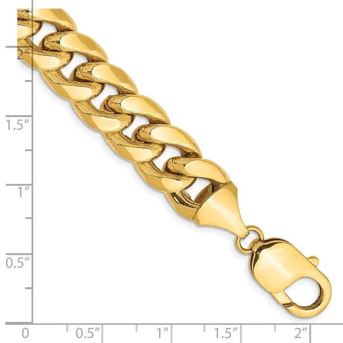 14K 8 inch 11mm SemiSolid Miami Cuban with Lobster Clasp Bracelet TreasureFineJewelers Bracelets