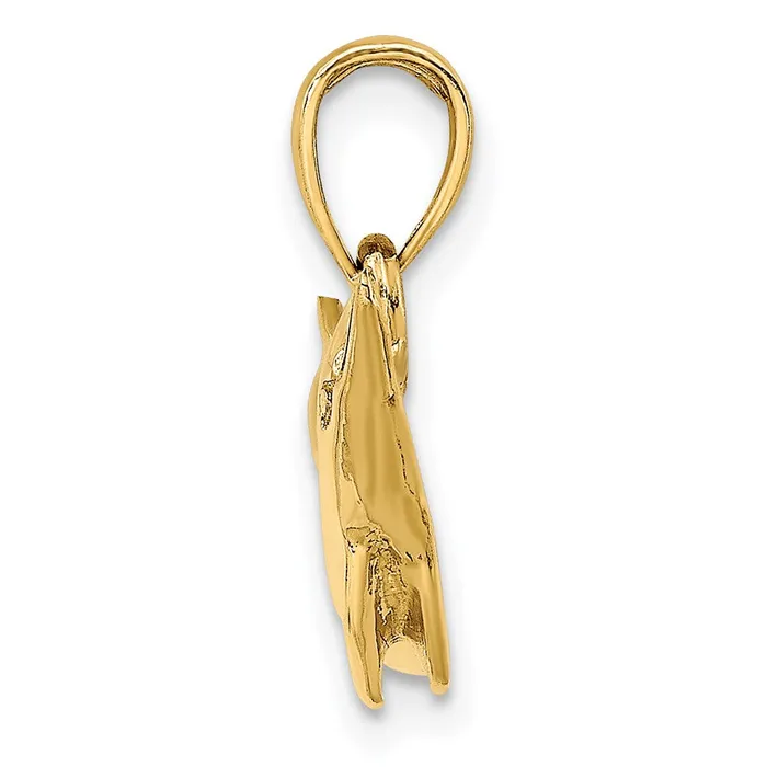 14k Polished Dolphin Charm TreasureFineJewelers Charm Necklaces