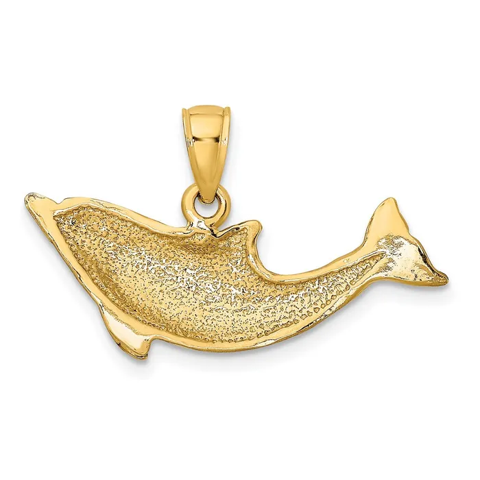 14k Polished Dolphin Charm TreasureFineJewelers Charm Necklaces
