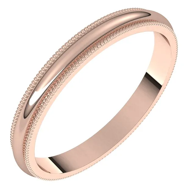 14K Rose Gold 25 mm Milgrain Half Round Wedding Band TreasureFineJewelers Rings 14K Rose Gold 25 mm Milgrain Half Round Wedding Band TreasureFineJewelers Rings