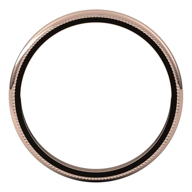 14K Rose Gold 25 mm Milgrain Half Round Wedding Band TreasureFineJewelers Rings