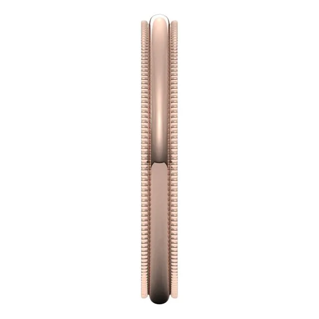 14K Rose Gold 25 mm Milgrain Half Round Wedding Band TreasureFineJewelers Rings