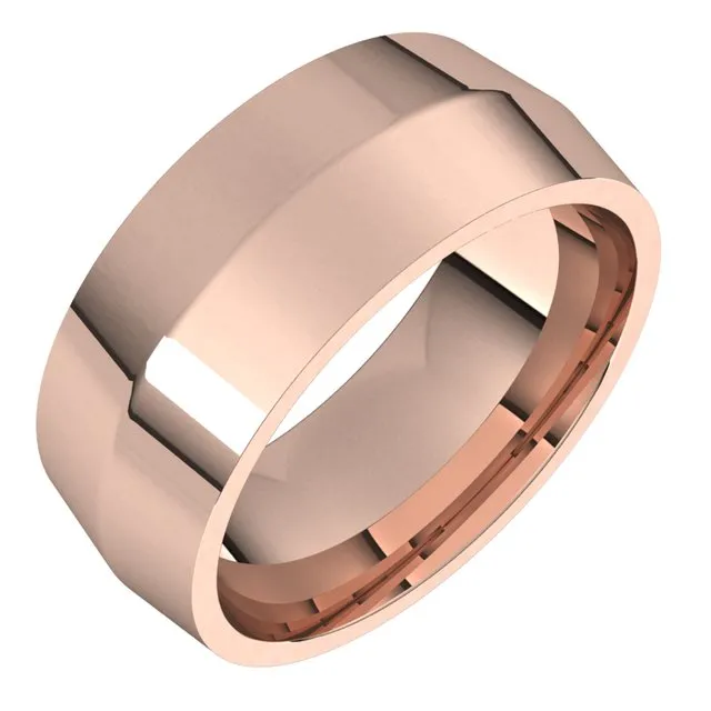 14K Rose Gold 8 mm Knife Edge Comfort Fit Wedding Band TreasureFineJewelers Rings 14K Rose Gold 8 mm Knife Edge Comfort Fit Wedding Band TreasureFineJewelers Rings