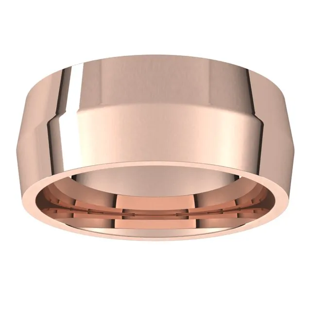 14K Rose Gold 8 mm Knife Edge Comfort Fit Wedding Band TreasureFineJewelers Rings