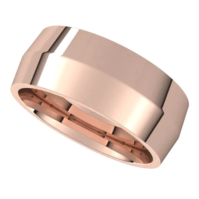 14K Rose Gold 8 mm Knife Edge Comfort Fit Wedding Band TreasureFineJewelers Rings