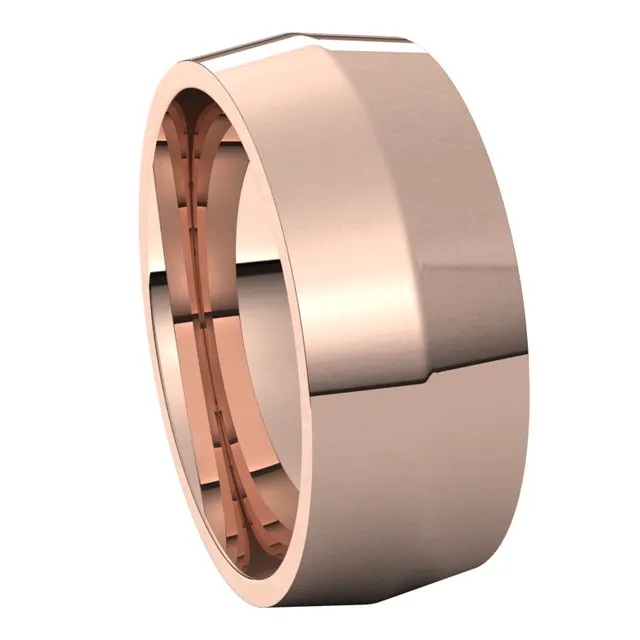 14K Rose Gold 8 mm Knife Edge Comfort Fit Wedding Band TreasureFineJewelers Rings