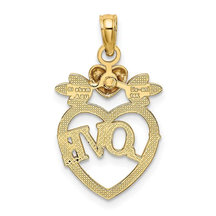 14k TwoTone w White Rhodium LOVE Inside Heart Pendant TreasureFineJewelers Rings