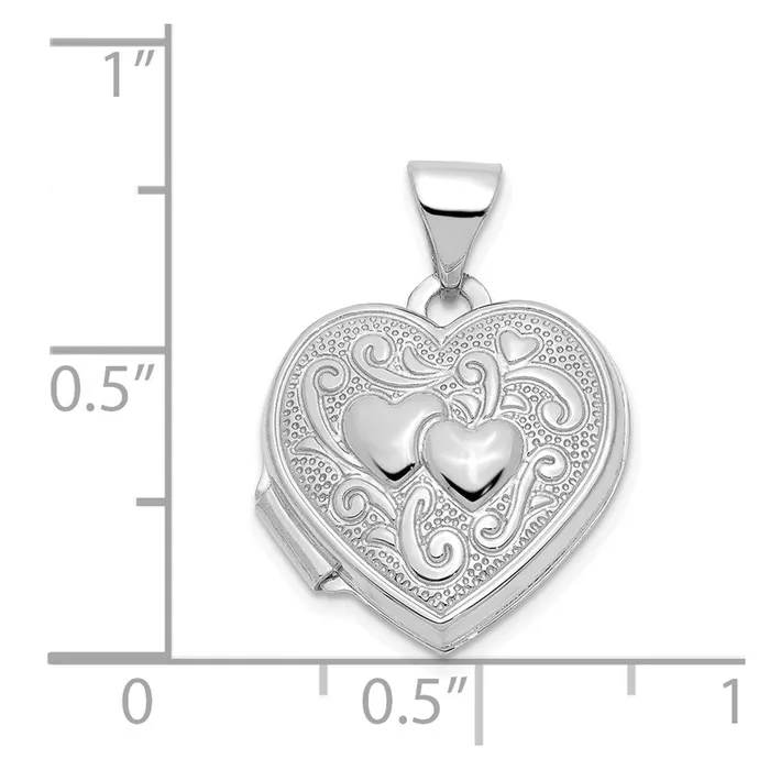 14k White Gold Double Heart Locket TreasureFineJewelers Rings