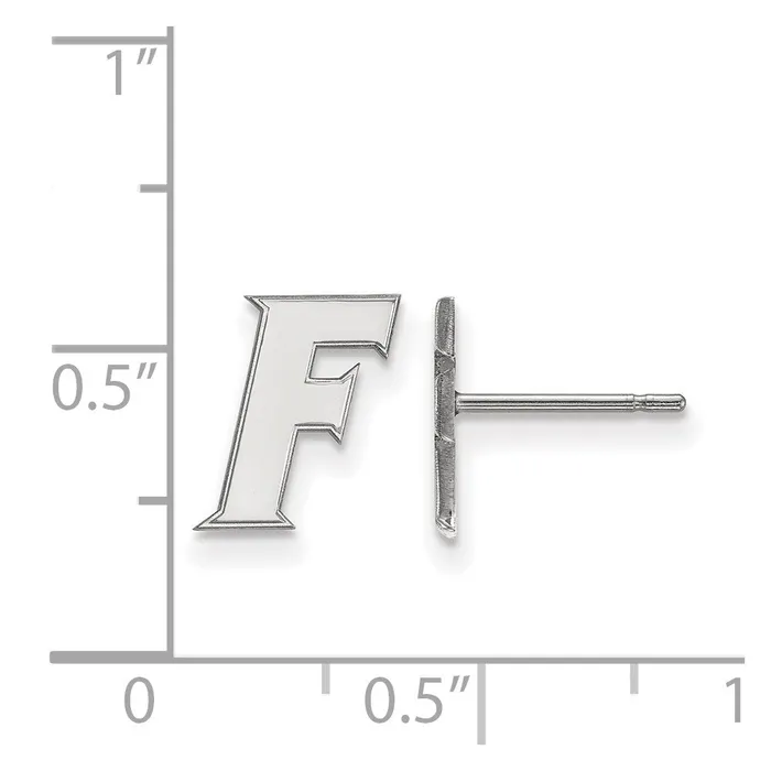 14k White Gold University of Florida Letter F Extra Small Post Earrings TreasureFineJewelers Earrings
