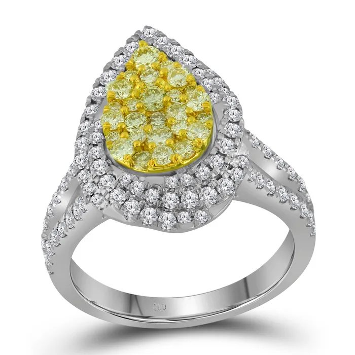 14kt white gold womens round canary yellow diamond teardrop cluster bridal wedding engagement ring 1 14 cttw109498 North Arrow Shop Rings 14kt white gold womens round canary yellow diamond teardrop cluster bridal wedding engagement ring 1 14 cttw109498 North Arrow Shop Rings