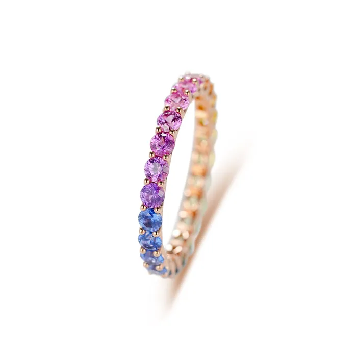 18k Gold Round Cut Natural Gemstone Ring Trendolla Jewelry Rings