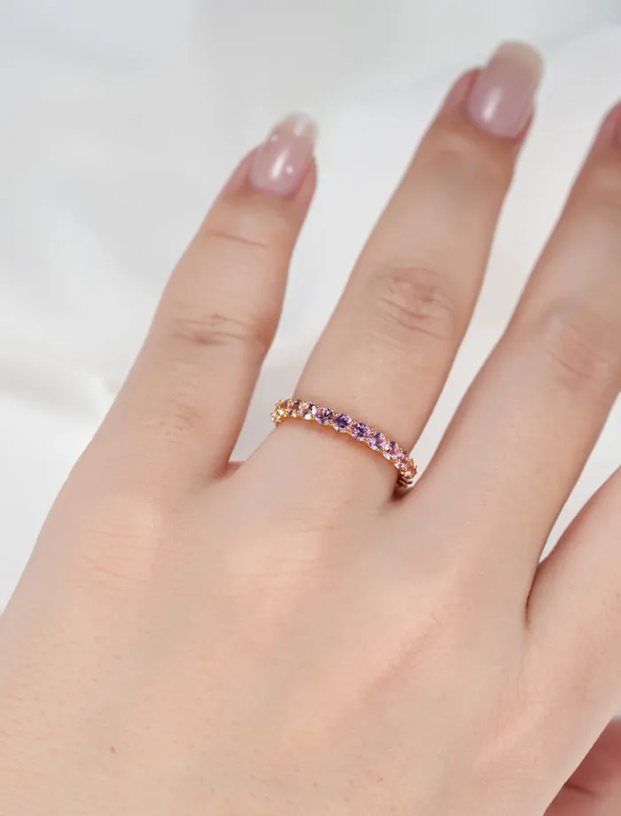 18k Gold Round Cut Natural Gemstone Ring Trendolla Jewelry Rings