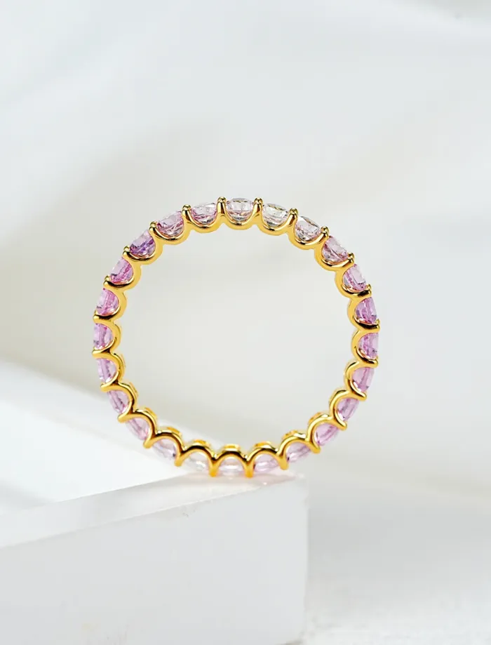 18k Gold Round Cut Natural Gemstone Ring Trendolla Jewelry Rings