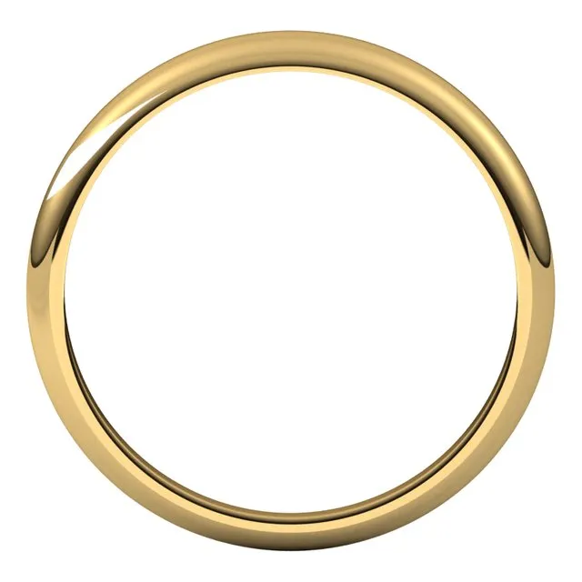 18K Yellow Gold 3 mm Half Round Tapered Wedding Band TreasureFineJewelers Rings
