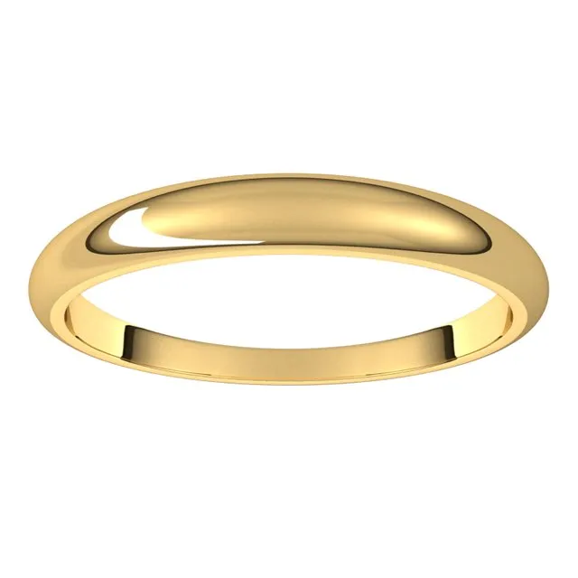 18K Yellow Gold 3 mm Half Round Tapered Wedding Band TreasureFineJewelers Rings