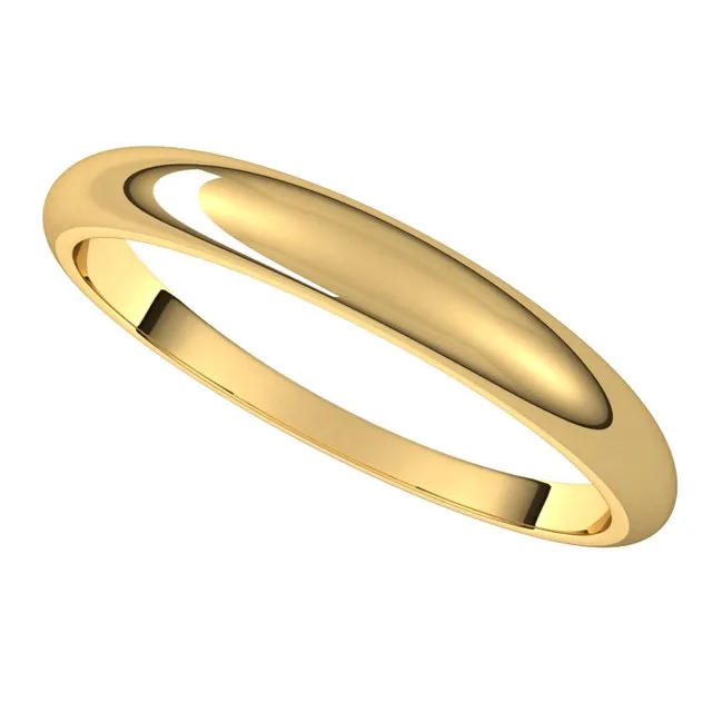 18K Yellow Gold 3 mm Half Round Tapered Wedding Band TreasureFineJewelers Rings