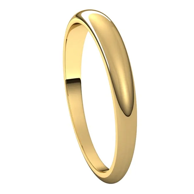 18K Yellow Gold 3 mm Half Round Tapered Wedding Band TreasureFineJewelers Rings