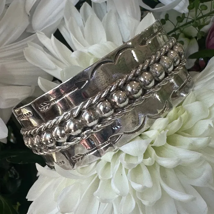 Bracelets ONeills Estate Jewelry Sterling Silver Wide Navajo Cuff Bracelet 55504107 Bracelets ONeills Estate Jewelry Sterling Silver Wide Navajo Cuff Bracelet 55504107
