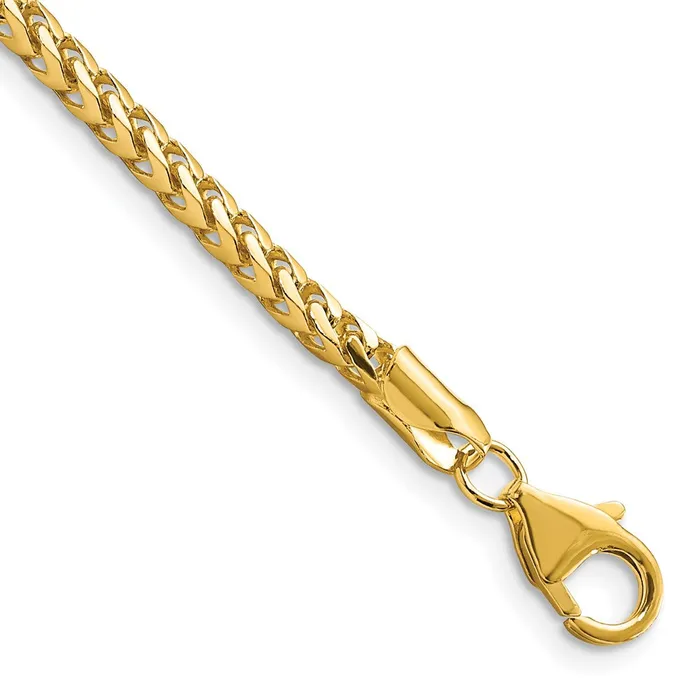 Bracelets TreasureFineJewelers 14K 8 inch 3mm Franco with Fancy Lobster Clasp Bracelet Bracelets TreasureFineJewelers 14K 8 inch 3mm Franco with Fancy Lobster Clasp Bracelet