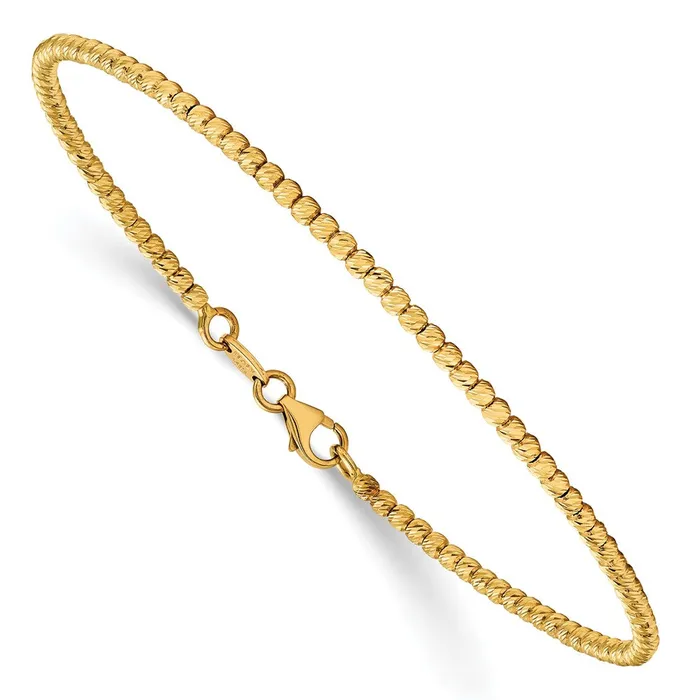 Bracelets TreasureFineJewelers 14K Polished DC Beaded Bracelet